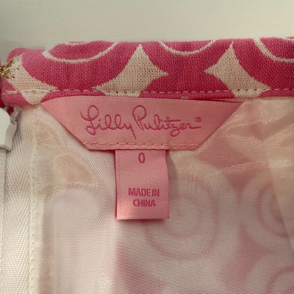 Lilly Pulitzer Hibiscus Pin Social Circles Josie Skirt Women Size 0 / New - Picture 3 of 4